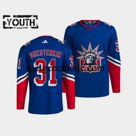 Kinder New York Rangers Eishockey Trikot Igor Shesterkin 31 Adidas 2022-2023 Reverse Retro Blau Authentic